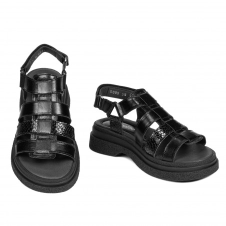 Damen Sandalen 5099 Schwarz kombiniert