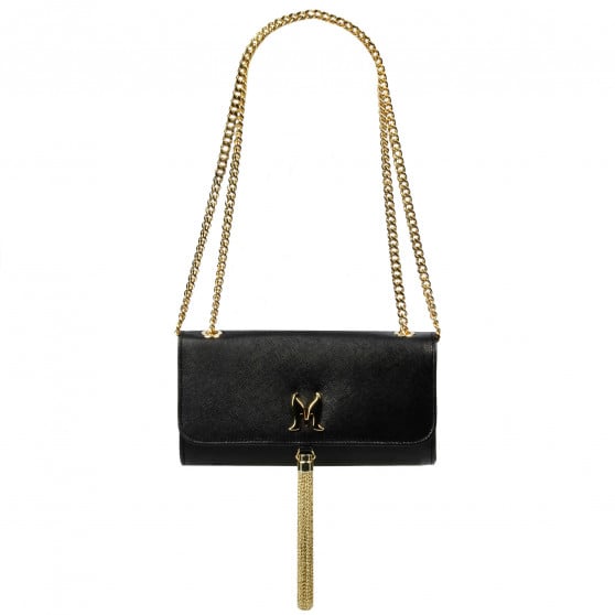 Schultertasche Damen 008g Schwarz Safiano Schultertasche Damen 008g Schwarz Safiano