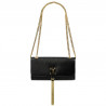 Schultertasche Damen 008g Schwarz Safiano