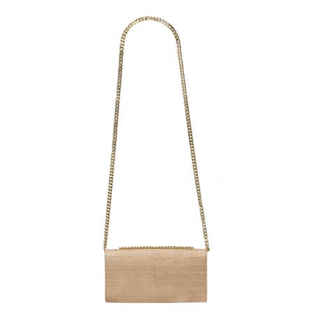 Damentasche Schultertasche 008g Croco Beige