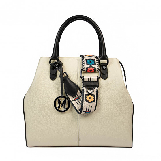 Damentasche Handtasche 002g 01 beige+schwarz Damentasche Handtasche 002g 01 beige+schwarz