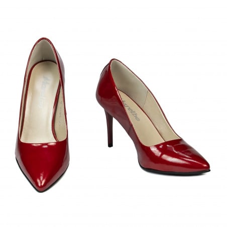 Elegante Damenschuhe 1293 roter Perlmutt-Lack