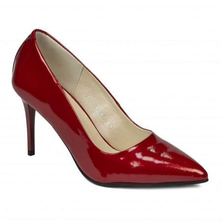 Elegante Damenschuhe 1293 roter Perlmutt-Lack