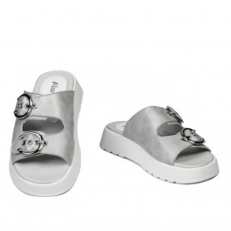 Damensandalen 5084-1 perlmutt silber