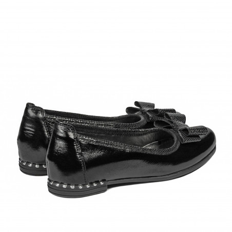 Kinderschuhe 174 schwarz kombiniertes Lackleder