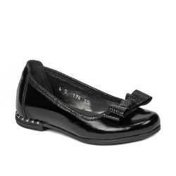 Kinderschuhe 174 schwarz kombiniertes Lackleder