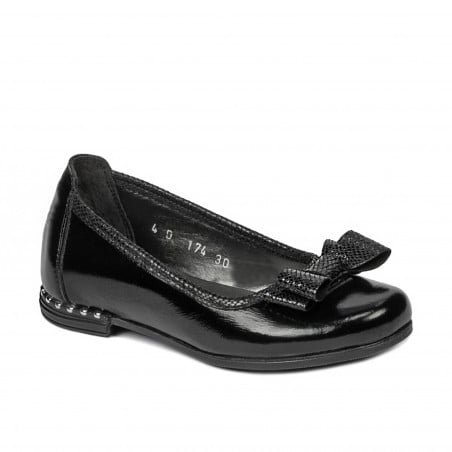 Kinderschuhe 174 schwarz kombiniertes Lackleder
