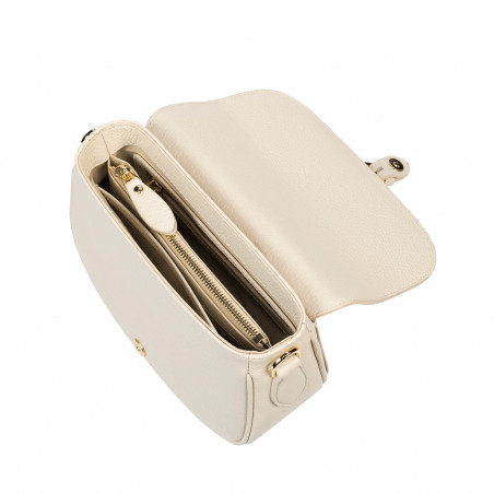 Damen-Umhängetasche 007g Creme Kaffee
