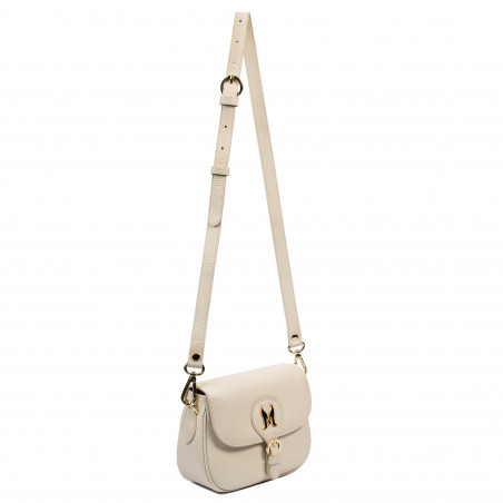 Damen-Umhängetasche 007g Creme Kaffee