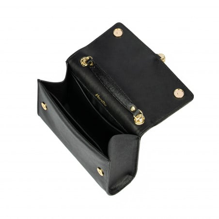 Damentasche Schultertasche 009g schwarz Safiano