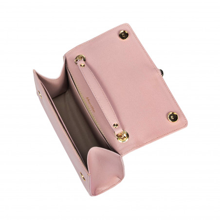 Damen-Umhängetasche 009g Rosa Safiano