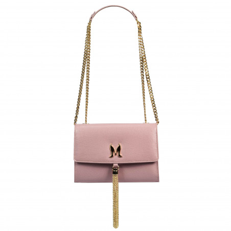 Damen-Umhängetasche 009g Rosa Safiano