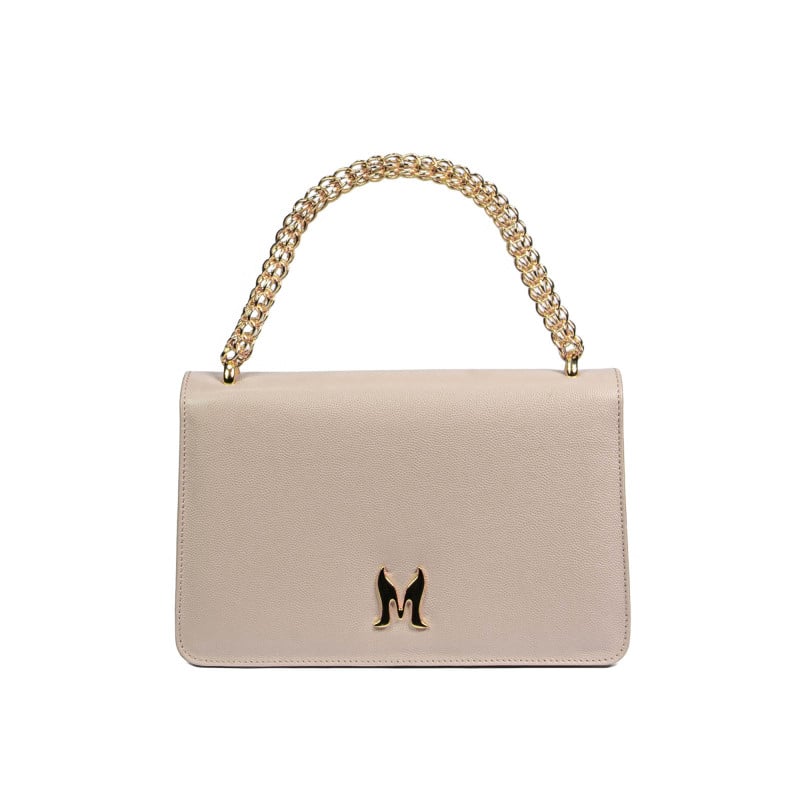 Damen-Schultertasche 010g beige Kaviar