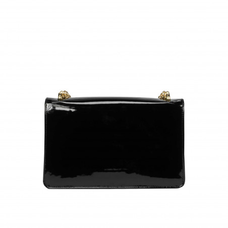 Schultertasche für Damen 010g lackschwarz