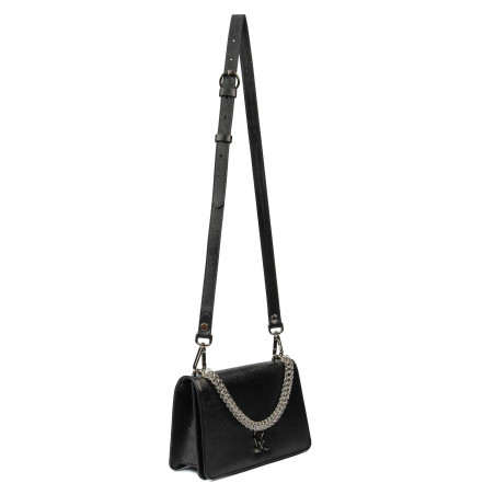 Damentasche Schultertasche 010g 01 schwarz Saffiano