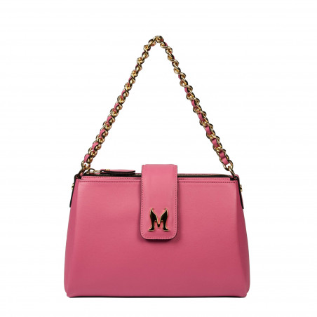 Damentasche zum Umhängen 003g Barbie-Rosa+Schwarz