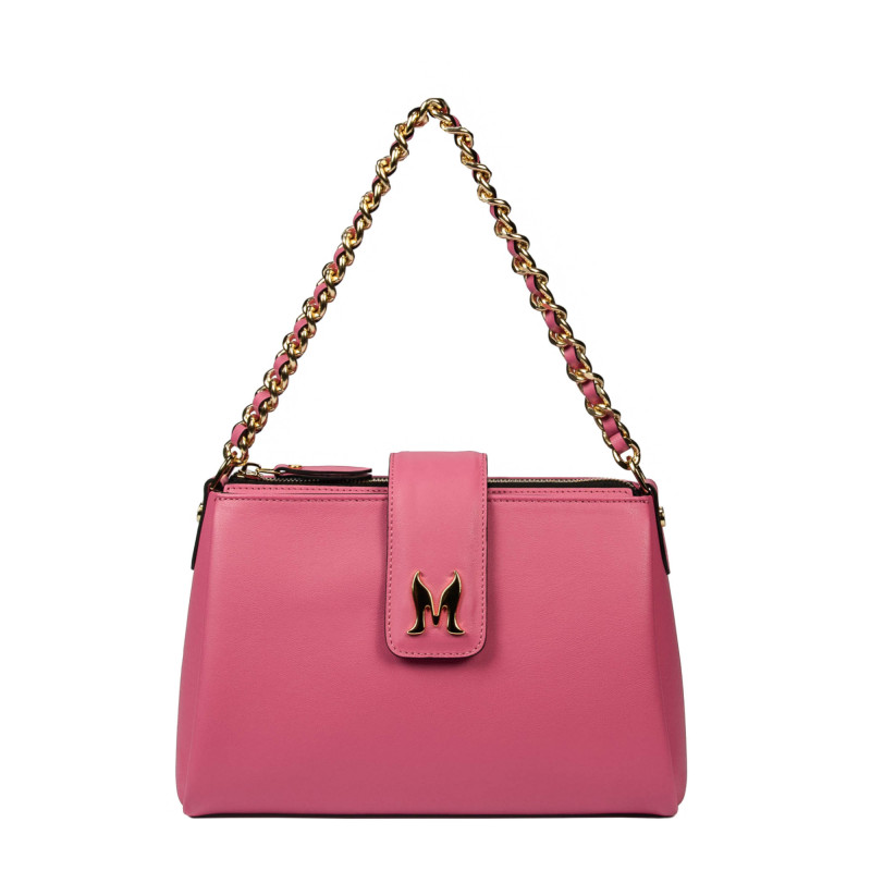 Damentasche zum Umhängen 003g Barbie-Rosa+Schwarz