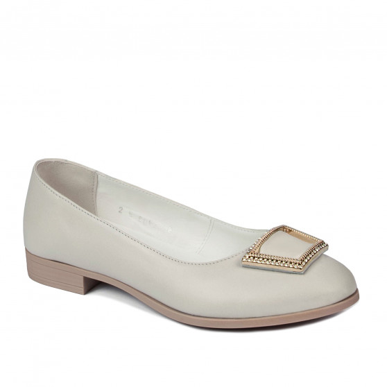 Damen-Ballerinas 6062 Elfenbeinweiß