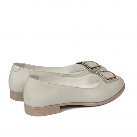 Damen-Ballerinas 6062 Elfenbeinweiß