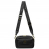 Damen Schultertasche 006g biz schwarz+saffiano