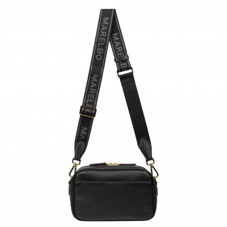 Damen Schultertasche 006g biz schwarz+saffiano