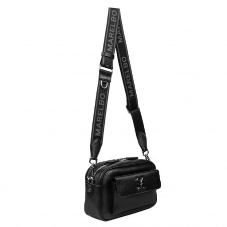 Damentasche Schultertasche 006g 01 biz schwarz+safiano