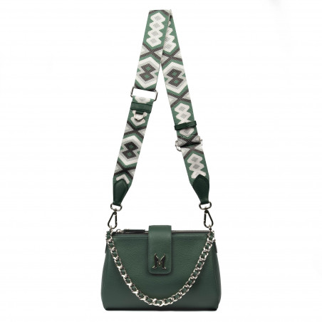 Damen-Umhängetasche 003g 01 biz grün+mehrfarbig