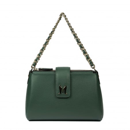 Damen Schultertasche 003g Biz Grün+Multicolor