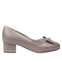 Damen elegante Schuhe 1270-1 Cappuccino Perlmutt