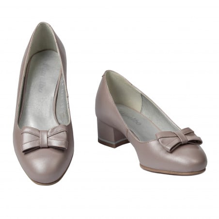 Damen elegante Schuhe 1270-1 Cappuccino Perlmutt