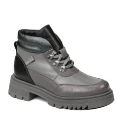 Damenstiefeletten 3382 grau kombiniert