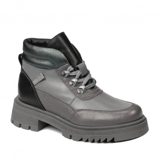 Damenstiefeletten 3382 grau kombiniert
