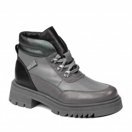 Damenstiefeletten 3382 grau kombiniert