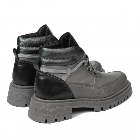Damenstiefeletten 3382 grau kombiniert