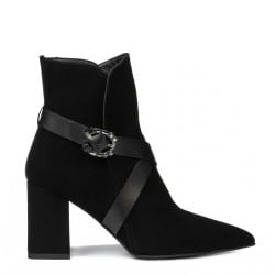 Damenstiefeletten 1192 schwarz Antilope