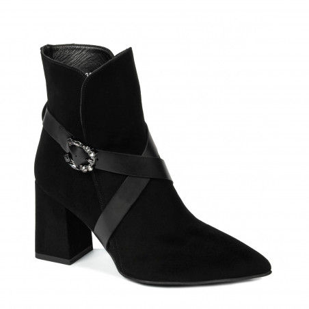 Damenstiefeletten 1192 schwarz Antilope