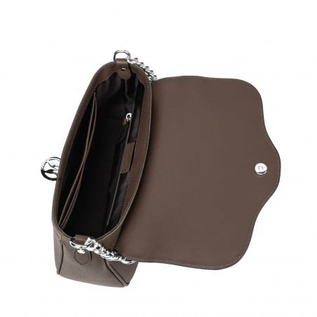Damentasche Schultertasche 015g 01 braun kombiniert
