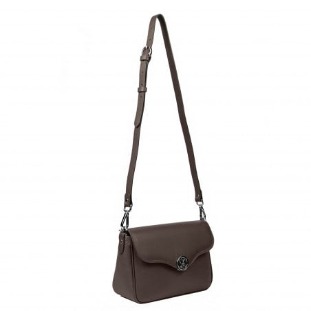 Damentasche Schultertasche 015g 01 braun kombiniert