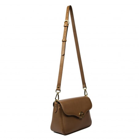 Damen-Umhängetasche 015g Cognacbraun