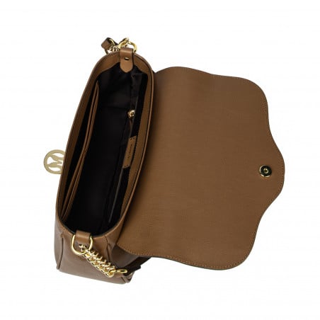 Damen-Umhängetasche 015g Cognacbraun