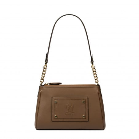 Damen-Umhängetasche 016g Cognac Braun