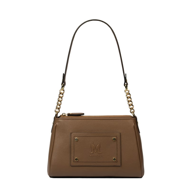 Damen-Umhängetasche 016g Cognac Braun