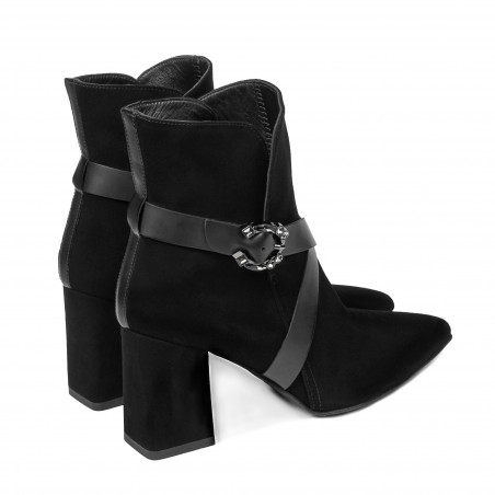 Damenstiefeletten 1192 schwarz Antilope