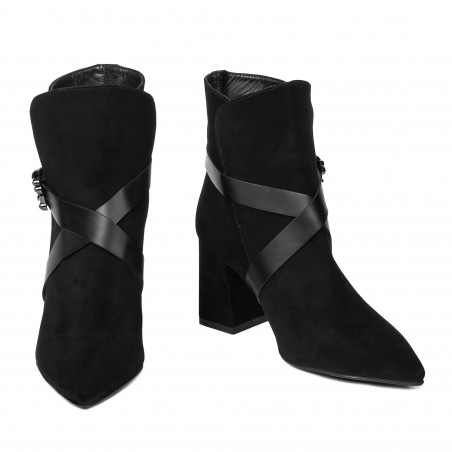 Damenstiefeletten 1192 schwarz Antilope