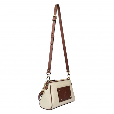 Damen-Umhängetasche 016g beige Latte kombiniert