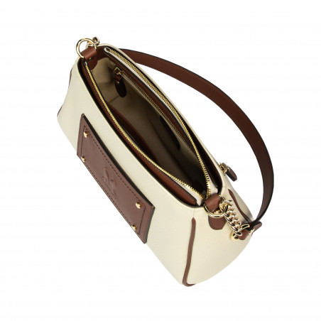 Damen-Umhängetasche 016g beige Latte kombiniert