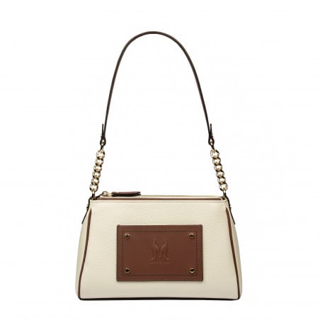 Damen-Umhängetasche 016g beige Latte kombiniert