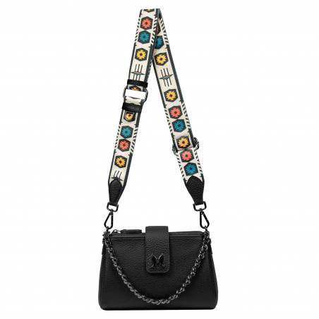Damentasche Schultertasche 003g 02 schwarz Elefant