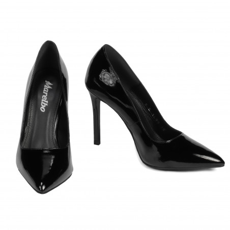 Elegante Damenschuhe 1299 Lack Schwarz
