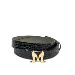 Damen-Gürtel 41m schwarzer Lack Croco